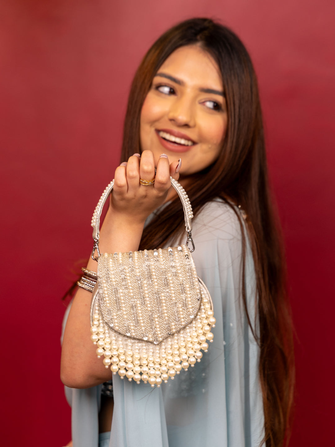 Sutra Pearl handbag - Pearl white - Suave Bags  #