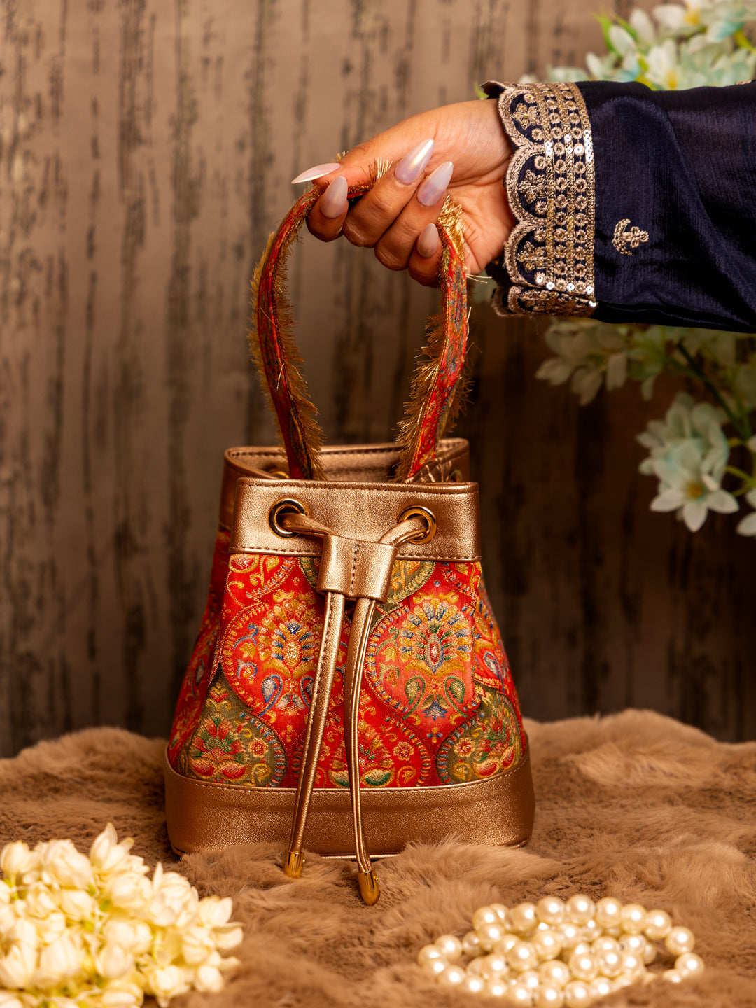 Red Meher Bucket Bag - Suave Bags  #