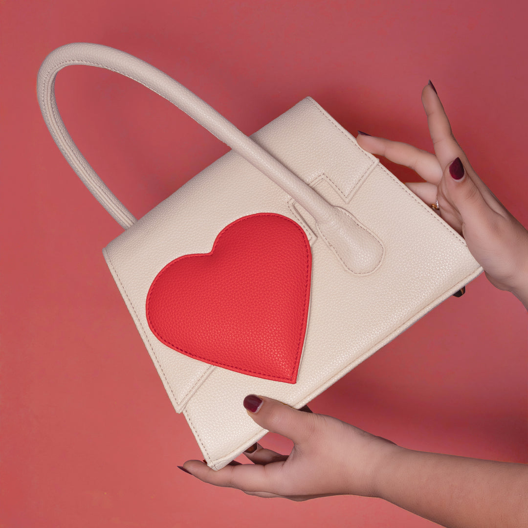 Off-White Heartbound Tote - Suave Bags  
