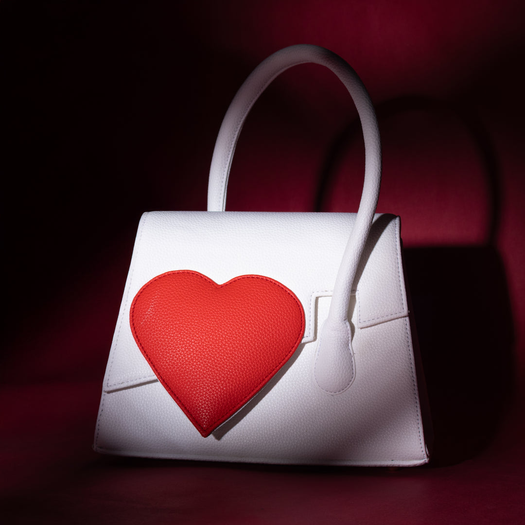White Heartbound Tote - Suave Bags  