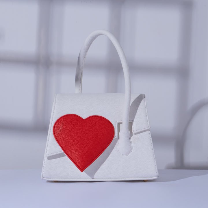 White Heartbound Tote - Suave Bags  