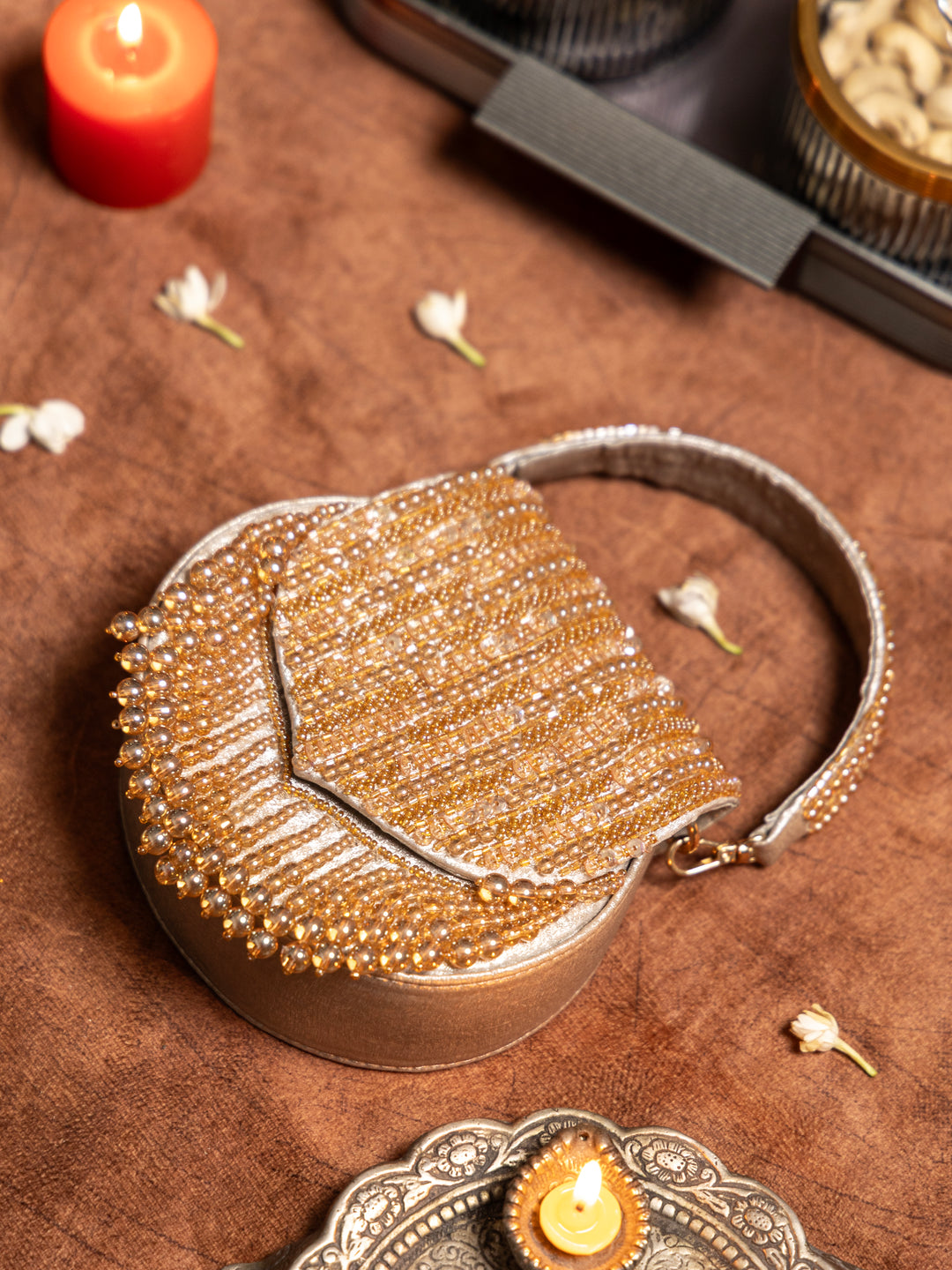 Sutra Pearl handbag - Rose gold - Suave Bags  