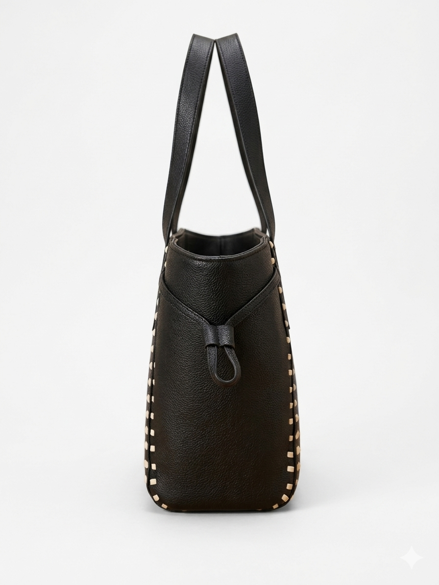 The Sienna Stitch Tote - Black