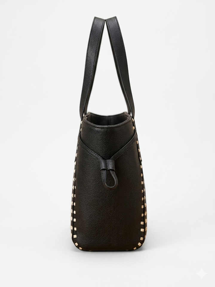The Sienna Stitch Tote - Black