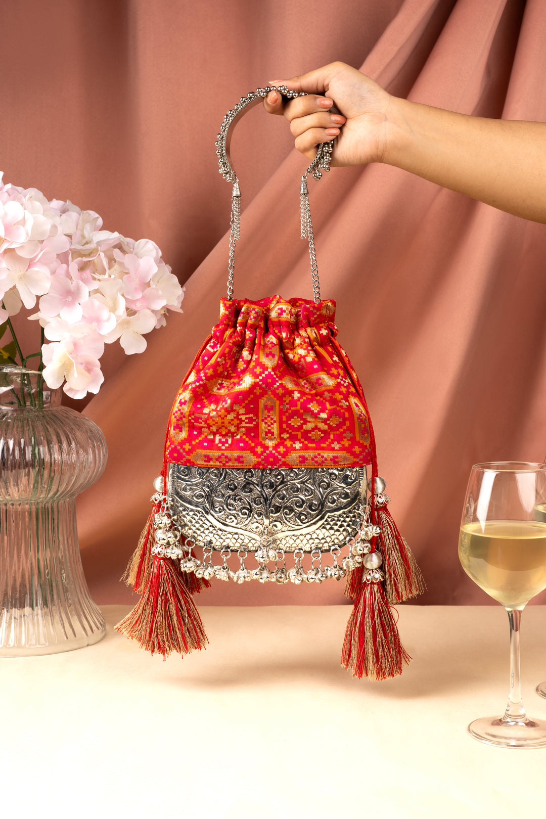 Red Patola Bliss Bag - Suave Bags  #