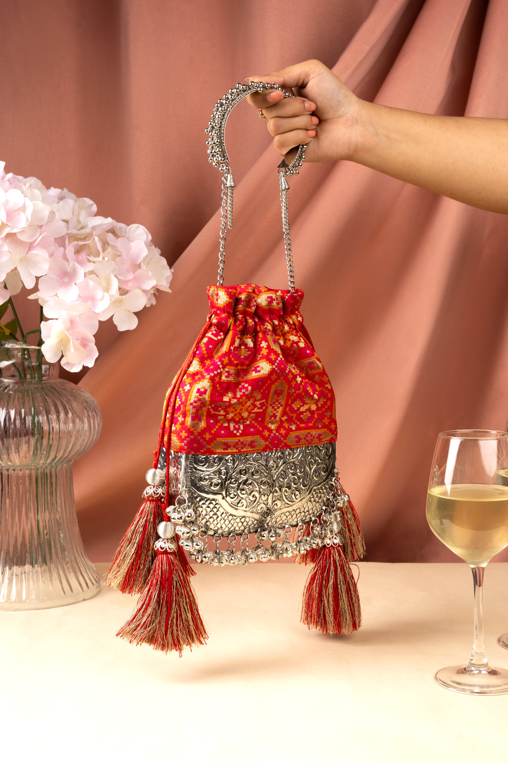 Red Patola Bliss Bag - Suave Bags  #