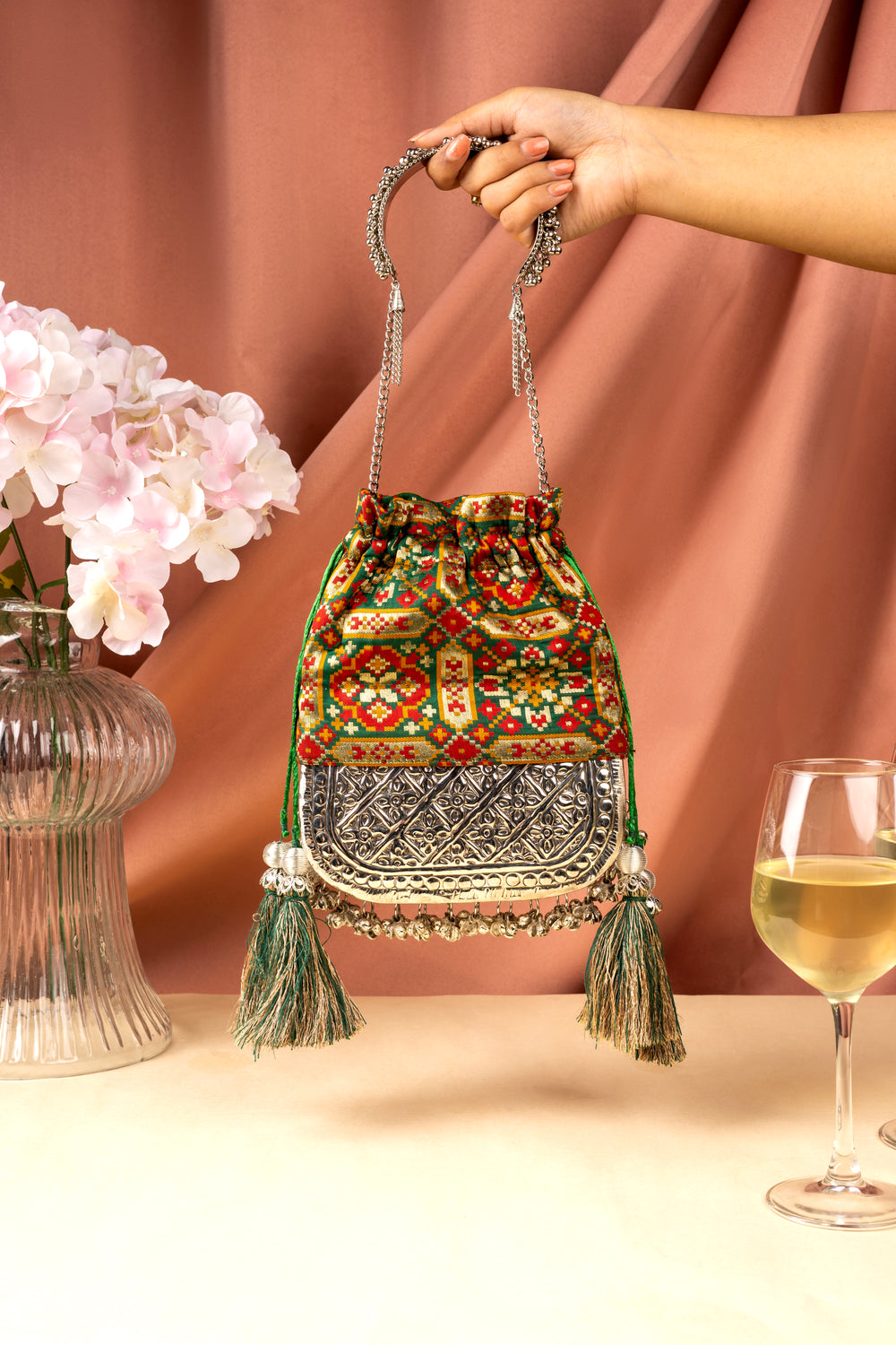 Bottle Green Patola Bliss Bag - Suave Bags  #