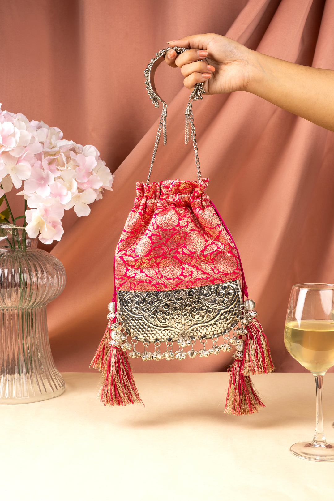 Pink Brocade Bliss Bag - Suave Bags  #