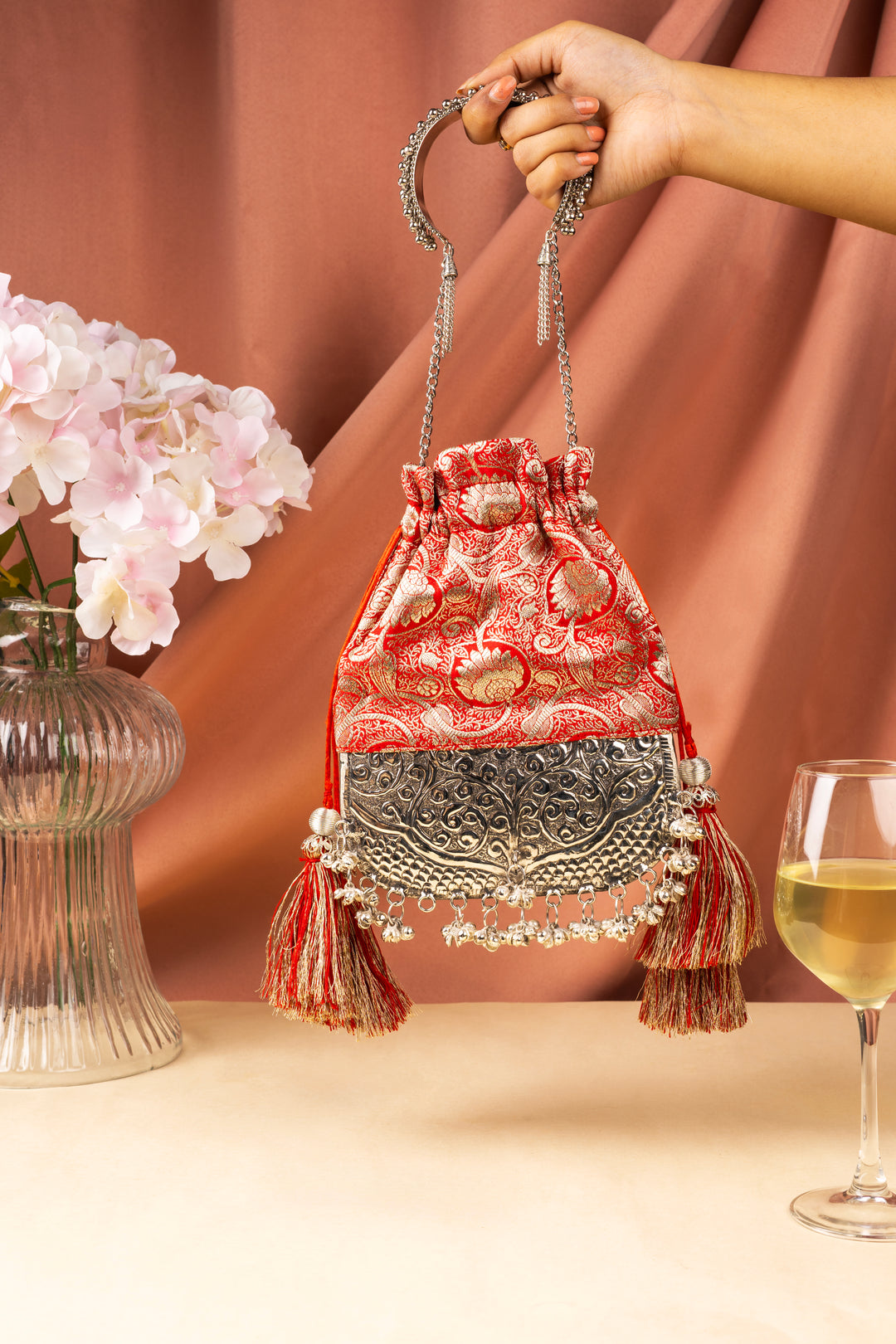 Red Brocade Bliss Bag - Suave Bags  #