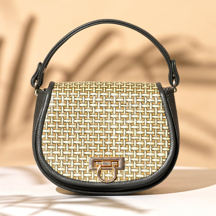 The Solara Satchel – Bamboo Cane &amp; Vegan Leather Handbag (Olive Natural) - Suave Bags  