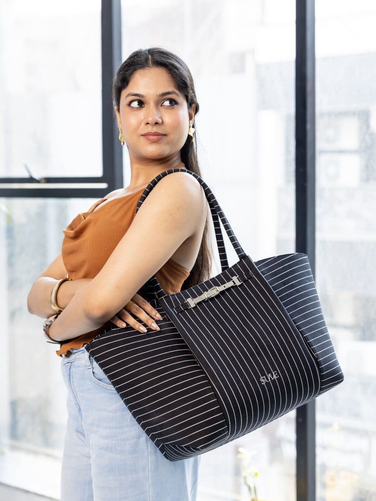 Black Harper Denim Tote