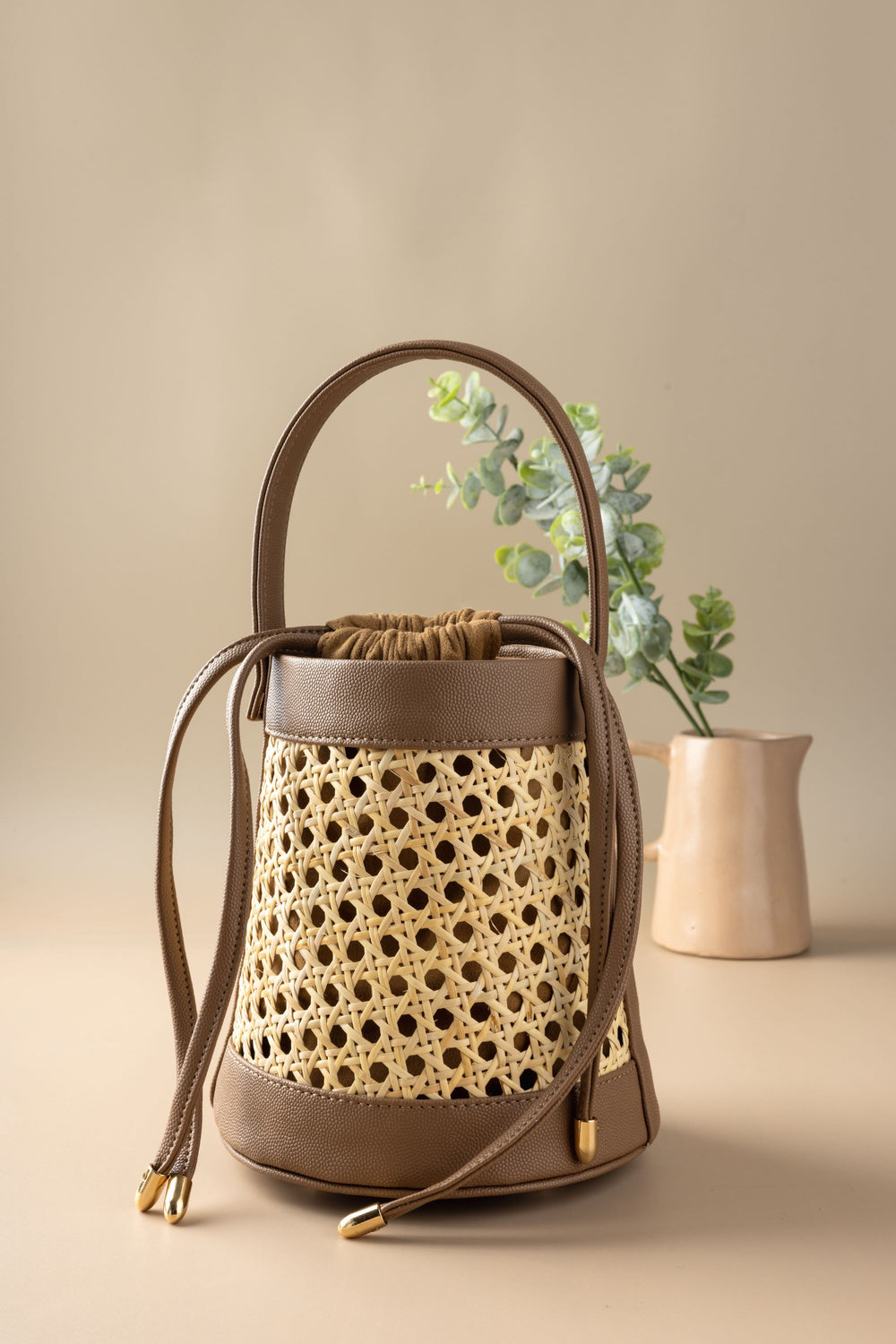 Tan Meadow Bucket Bag - Suave Bags  #