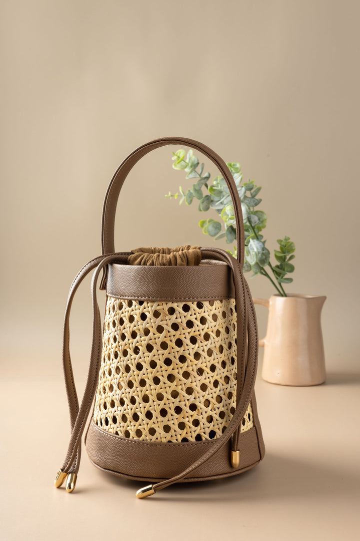 Tan Meadow Bucket Bag - Suave Bags  