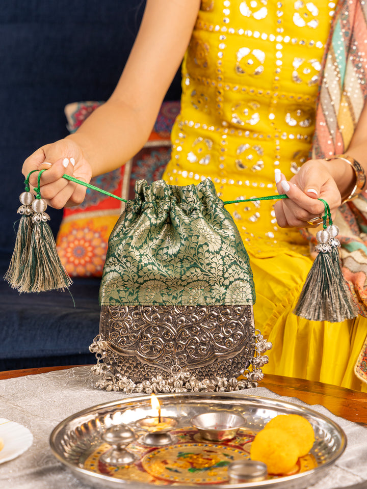 Green Brocade Bliss Bag - Suave Bags  