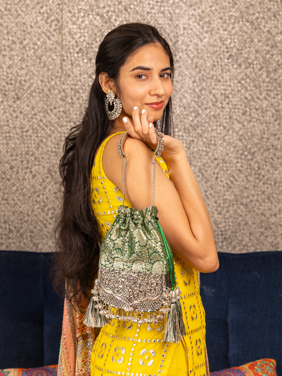 Green Brocade Bliss Bag - Suave Bags  