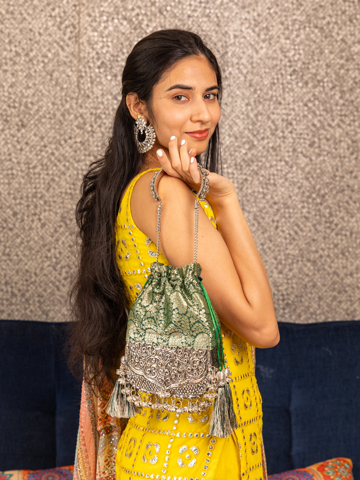 Green Brocade Bliss Bag - Suave Bags  
