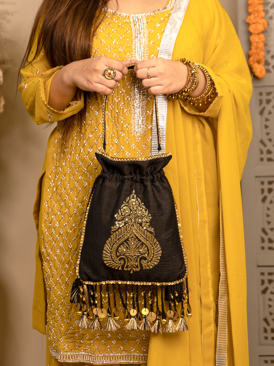 Zara Potli Bag - Black - Suave Bags  #