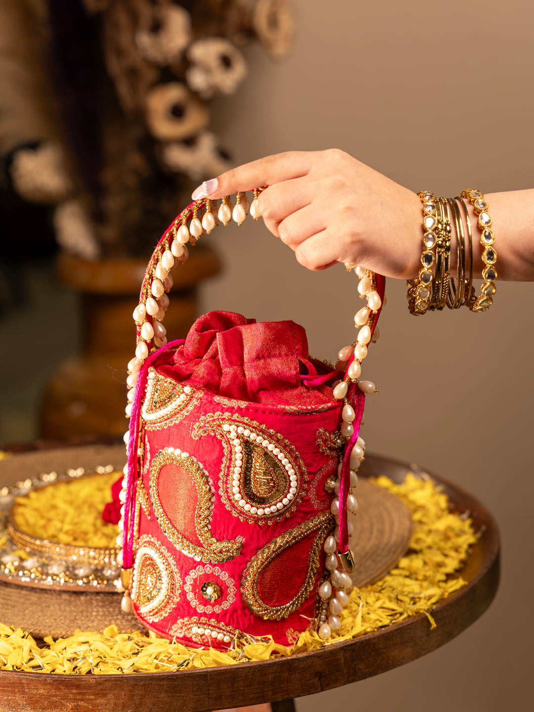 Mehraz Bucket Bag - Rani pink - Suave Bags  #