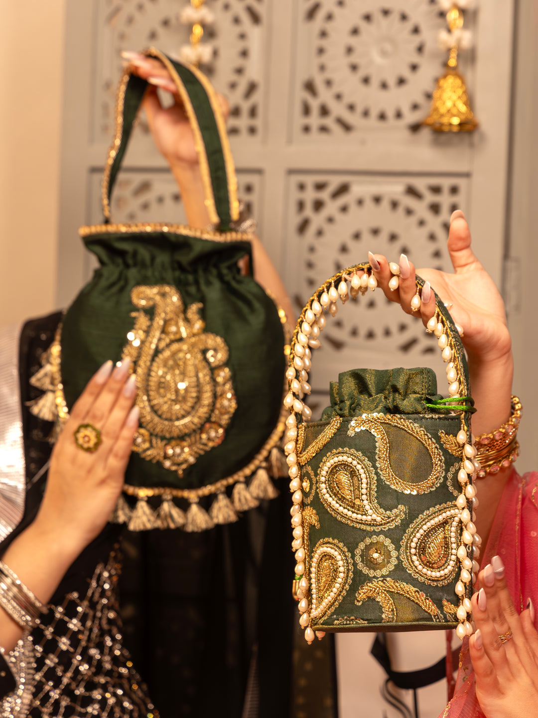 Mehraz Bucket Bag - Bottle Green - Suave Bags  