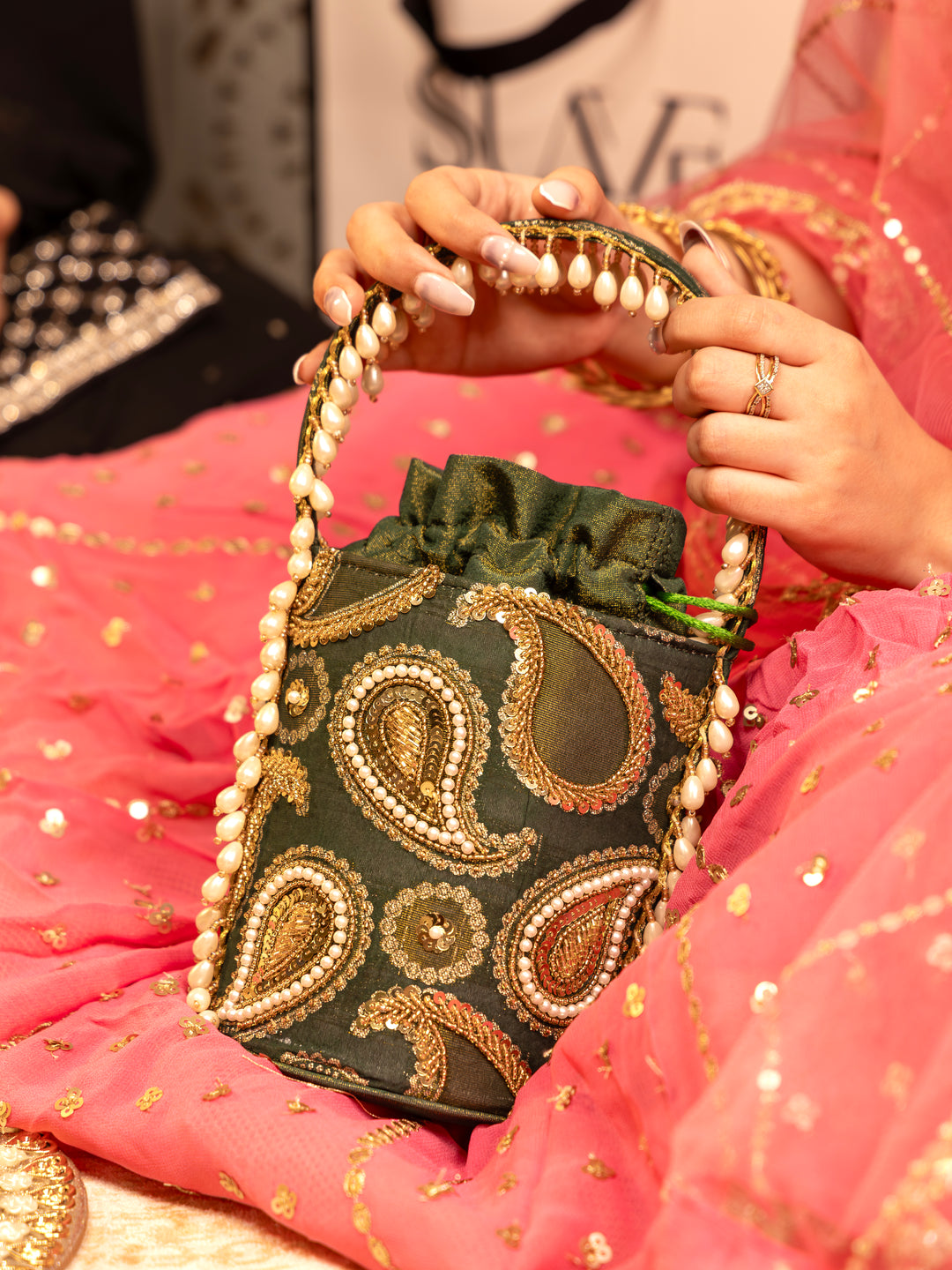 Mehraz Bucket Bag - Bottle Green - Suave Bags  #