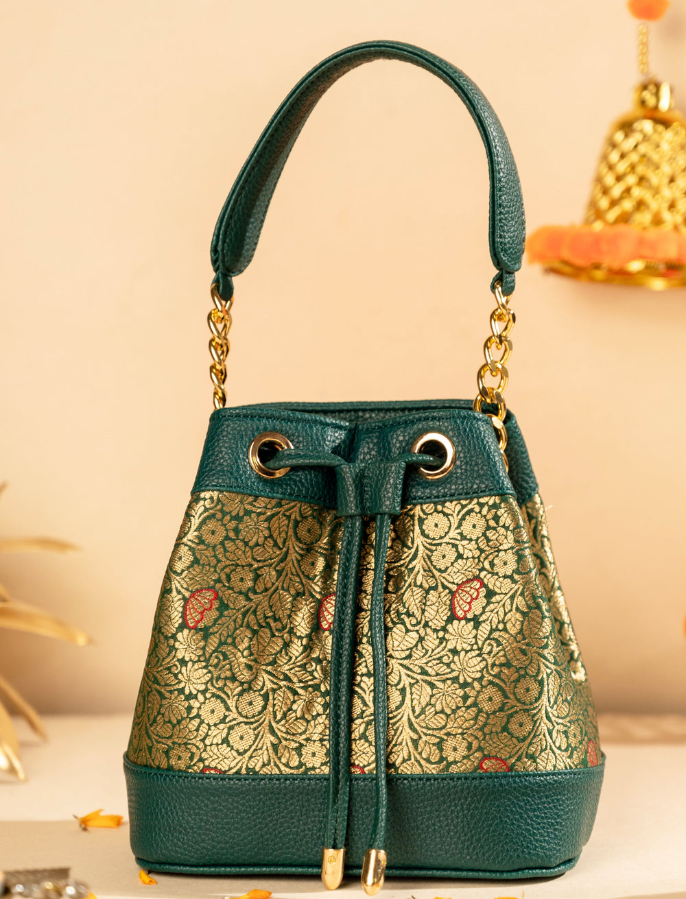 Emerald Green Meher Bucket Bag - Suave Bags  #
