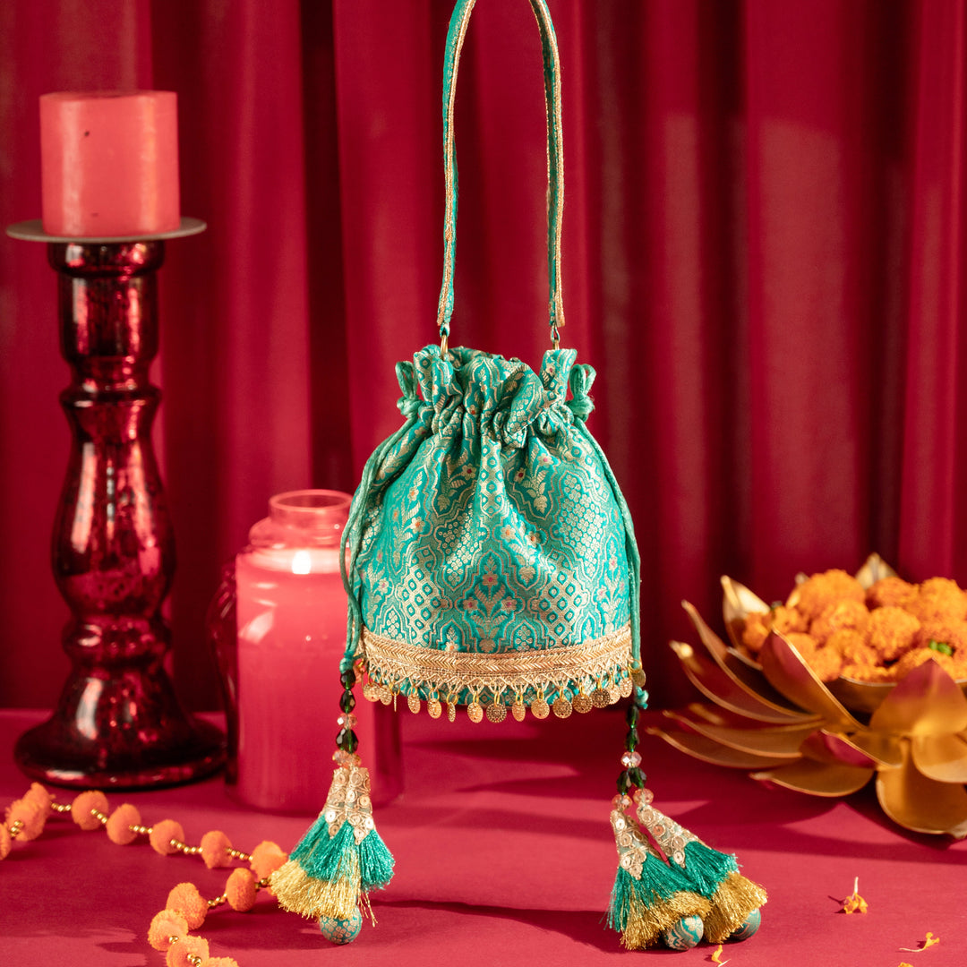 Sage Green Noor Potli Bag - Suave Bags  #