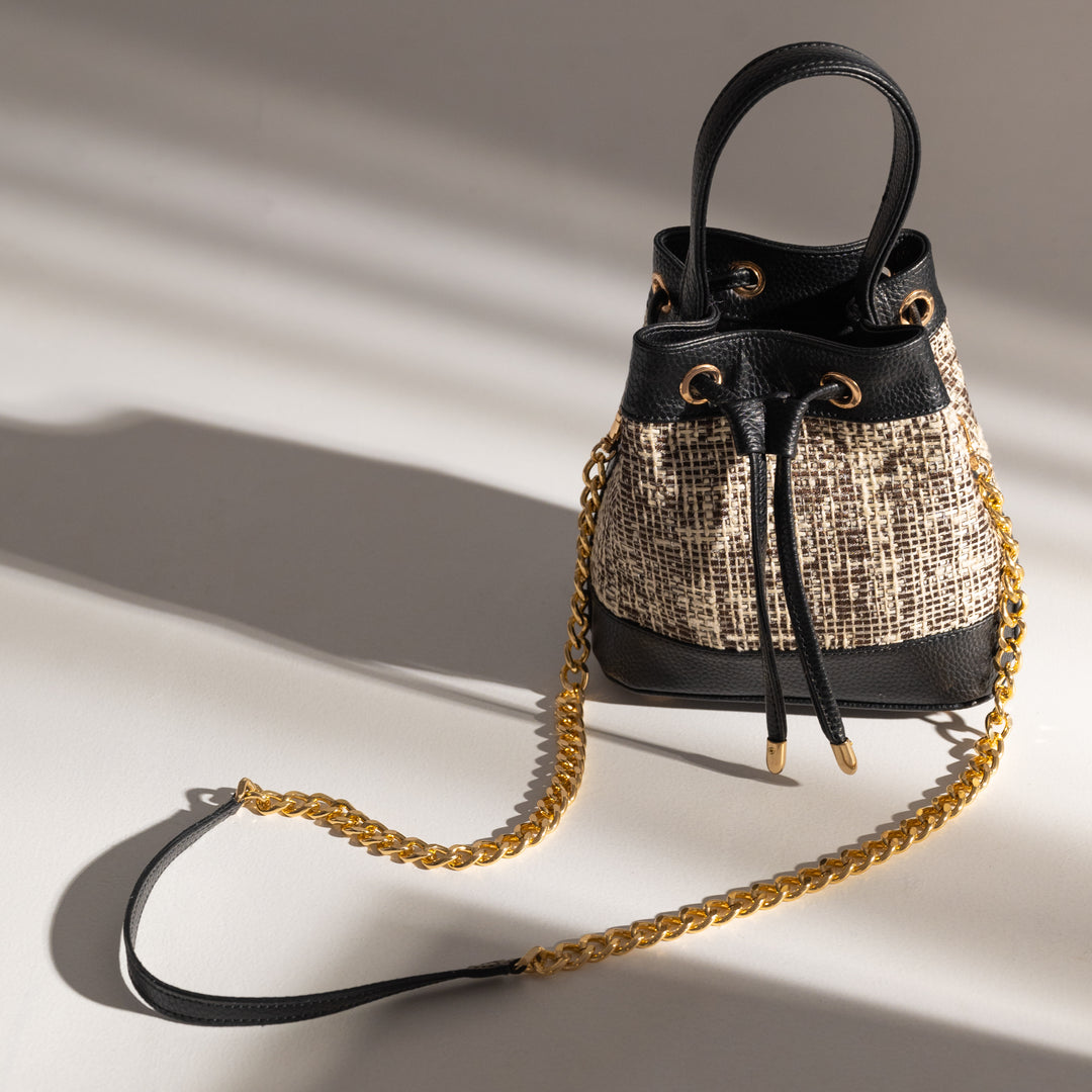The Urban Tweed Black Bucket Bag - Suave Bags  
