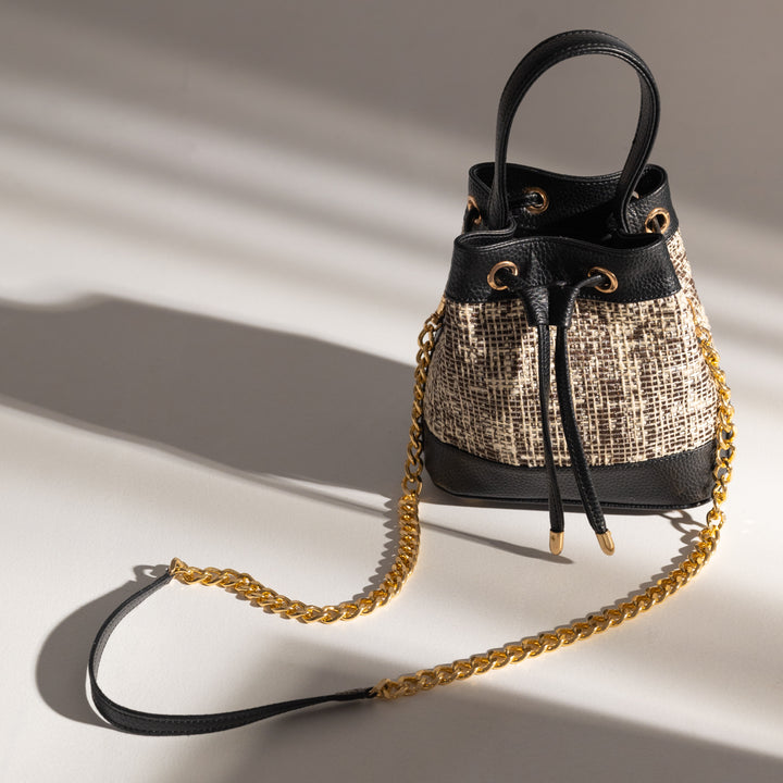 The Urban Tweed Black Bucket Bag - Suave Bags  
