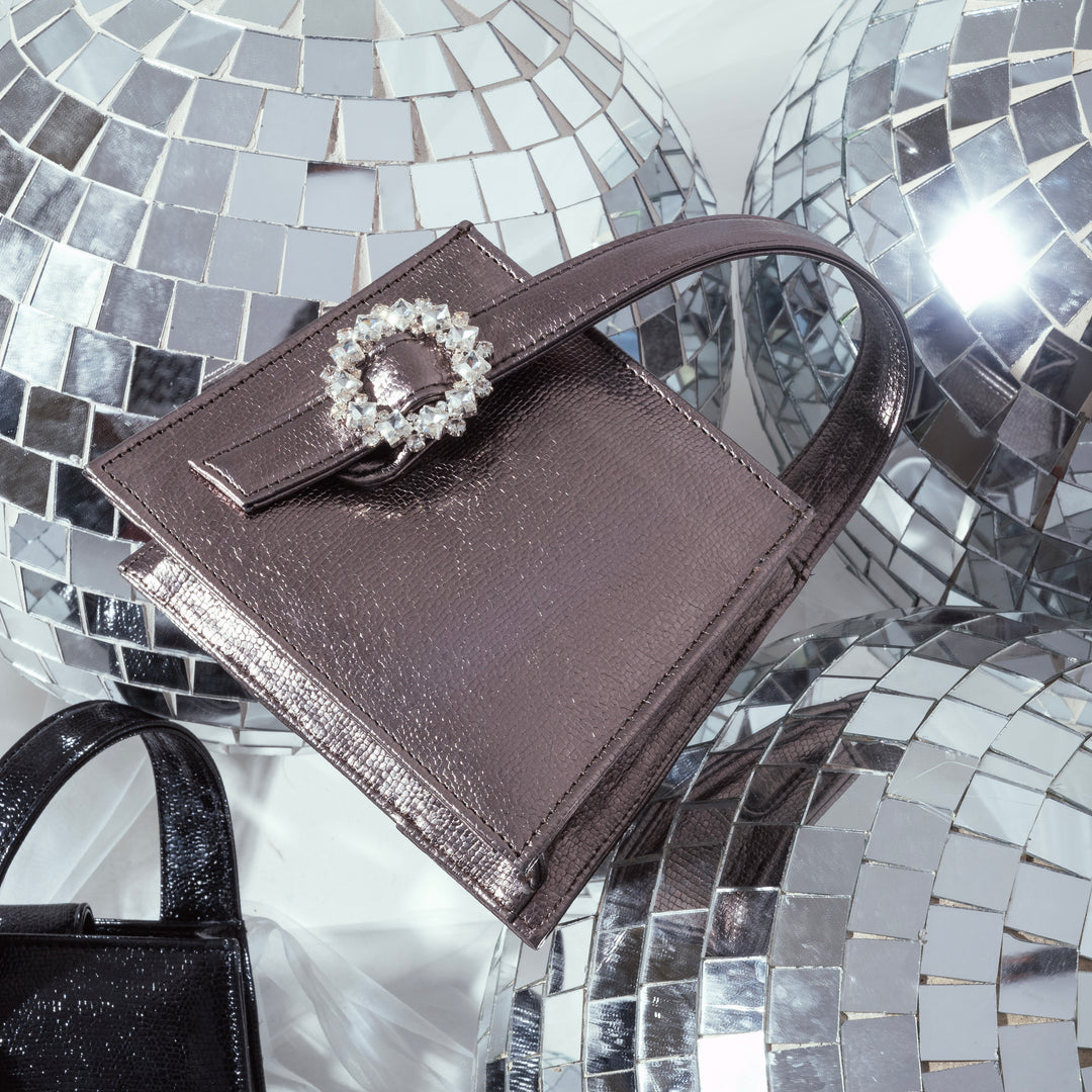 Gunmetal Lumina Luxe Handbag - Suave Bags  