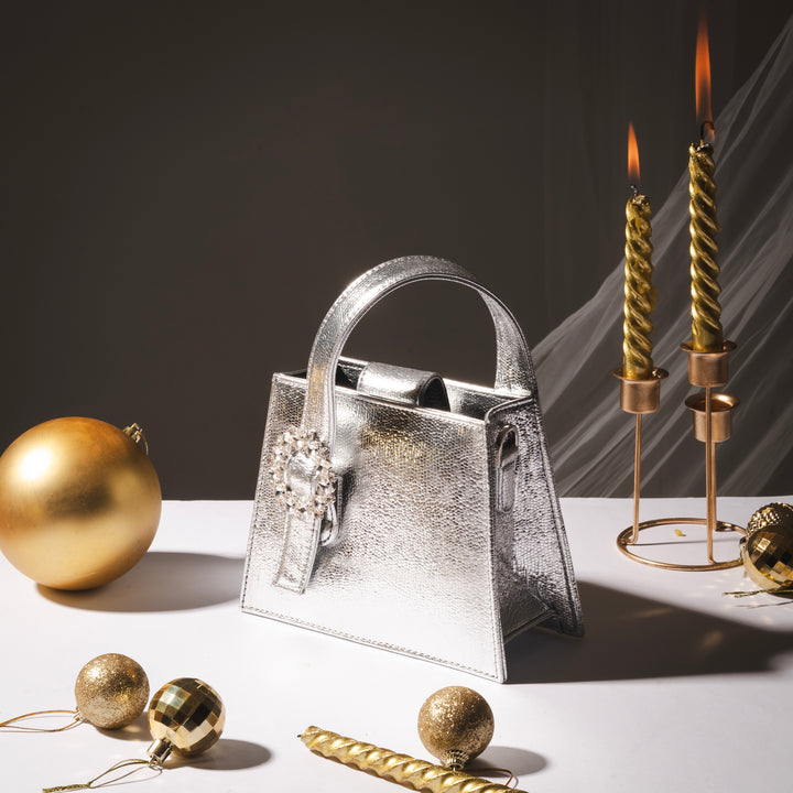 Silver Lumina Luxe Handbag - Suave Bags  