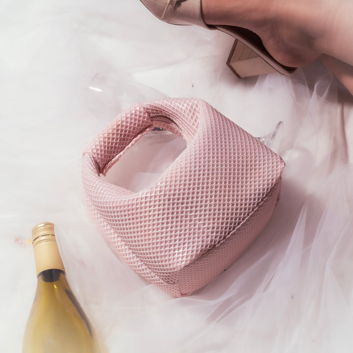 Blush Pink Halo Iridescent handbag - Suave Bags  