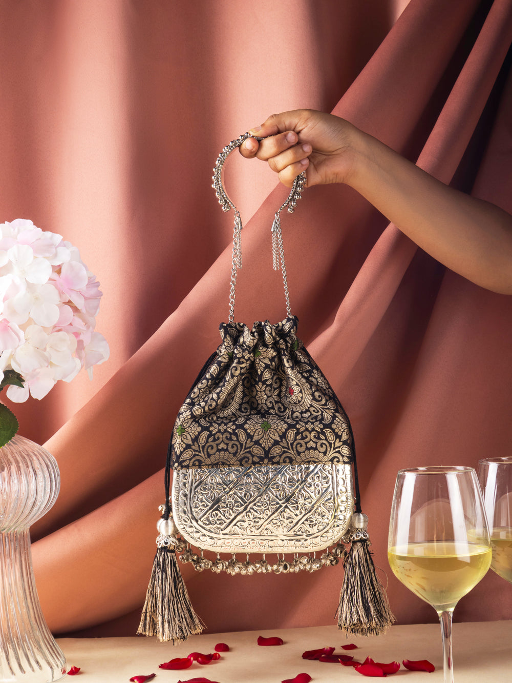 Black brocade bliss bag - Suave Bags  #