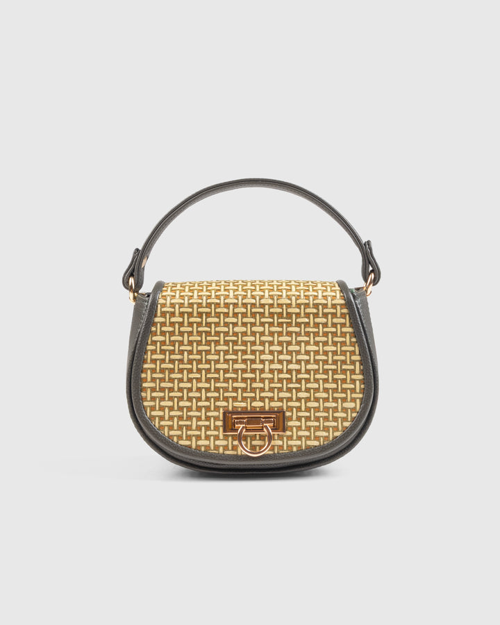 The Solara Satchel – Bamboo Cane &amp; Vegan Leather Handbag (Olive Natural) - Suave Bags  