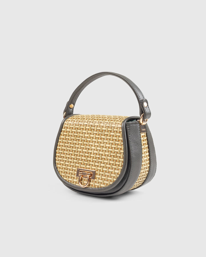 The Solara Satchel – Bamboo Cane &amp; Vegan Leather Handbag (Olive Natural) - Suave Bags  