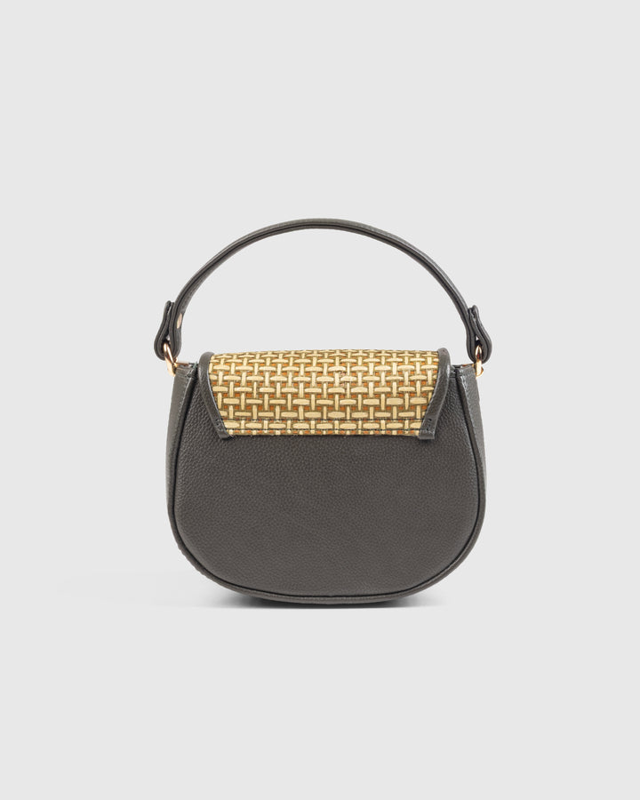 The Solara Satchel – Bamboo Cane &amp; Vegan Leather Handbag (Olive Natural) - Suave Bags  