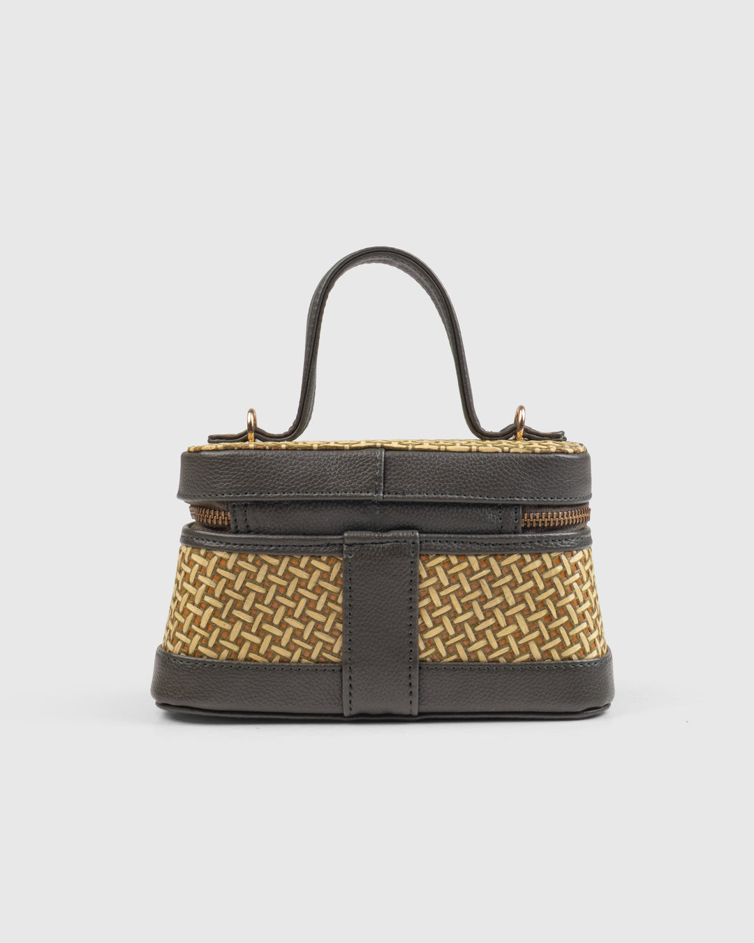 Lunara Weave Crossbody– Bamboo Cane &amp; Vegan Leather Handbag (Olive Natural) - Suave Bags  