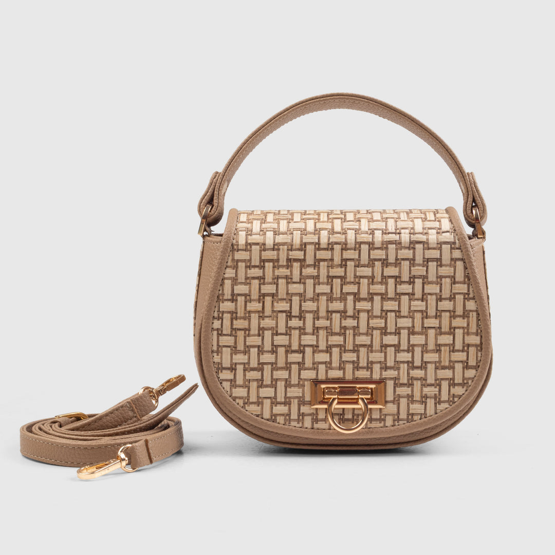 The Solara Satchel – Bamboo Cane &amp; Vegan Leather Handbag (Tan Natural) - Suave Bags  