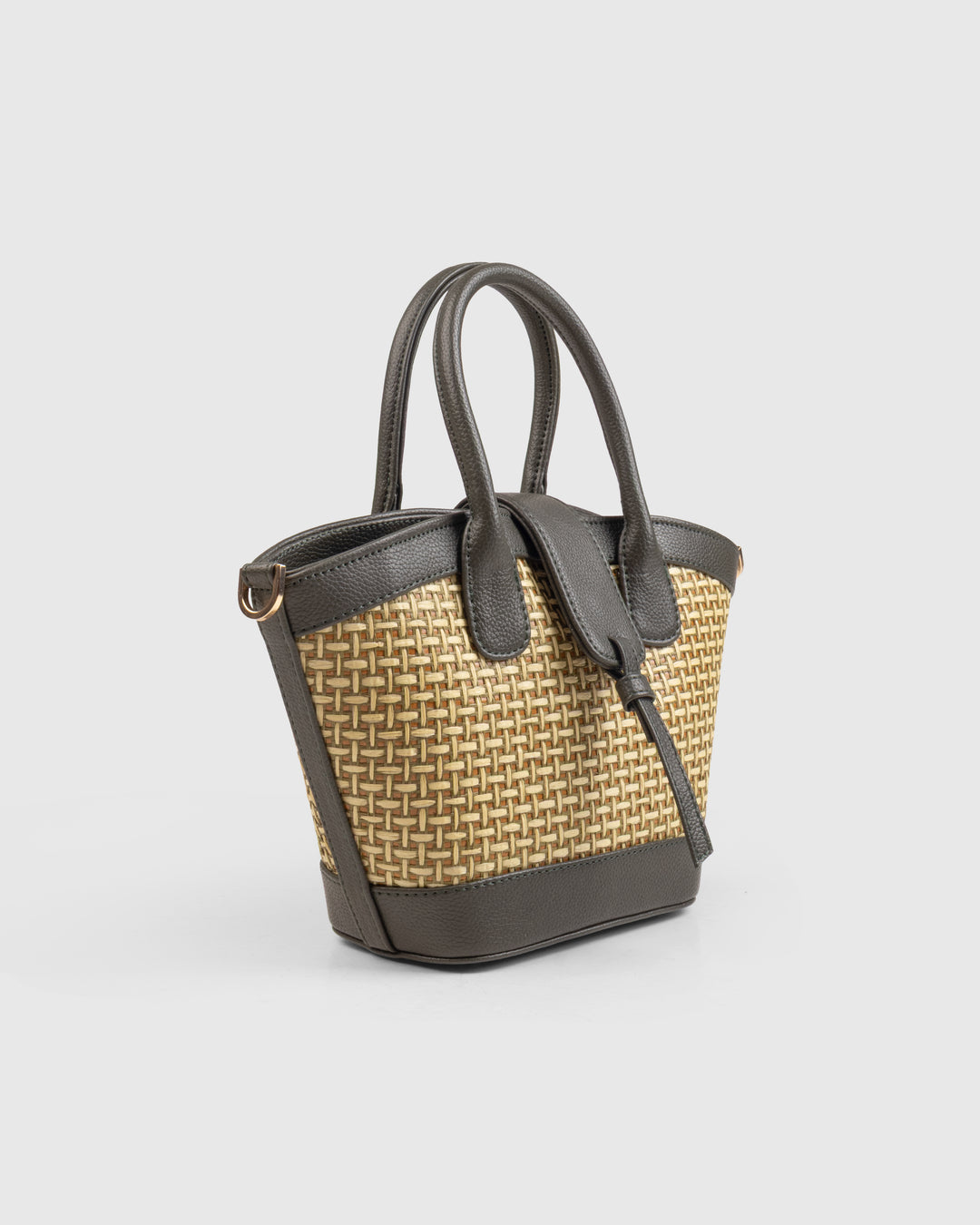 Solana Handbag – Handwoven Bamboo Cane &amp; Vegan Leather Bag (Olive) - Suave Bags  