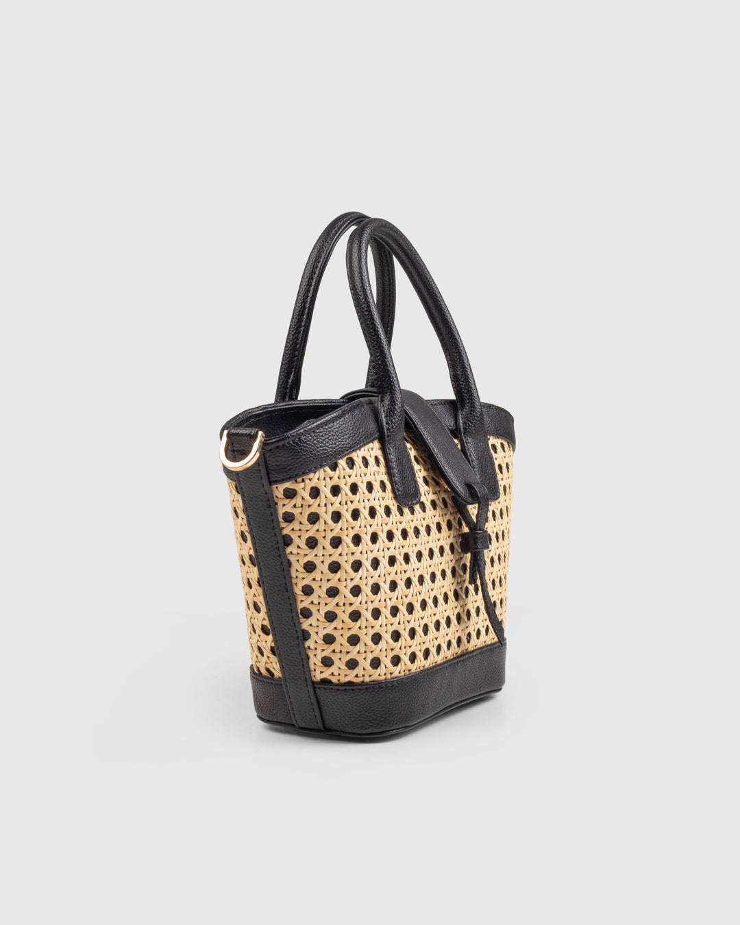 Solana Handbag – Handwoven Bamboo Cane &amp; Vegan Leather Bag (Natural Black) - Suave Bags  