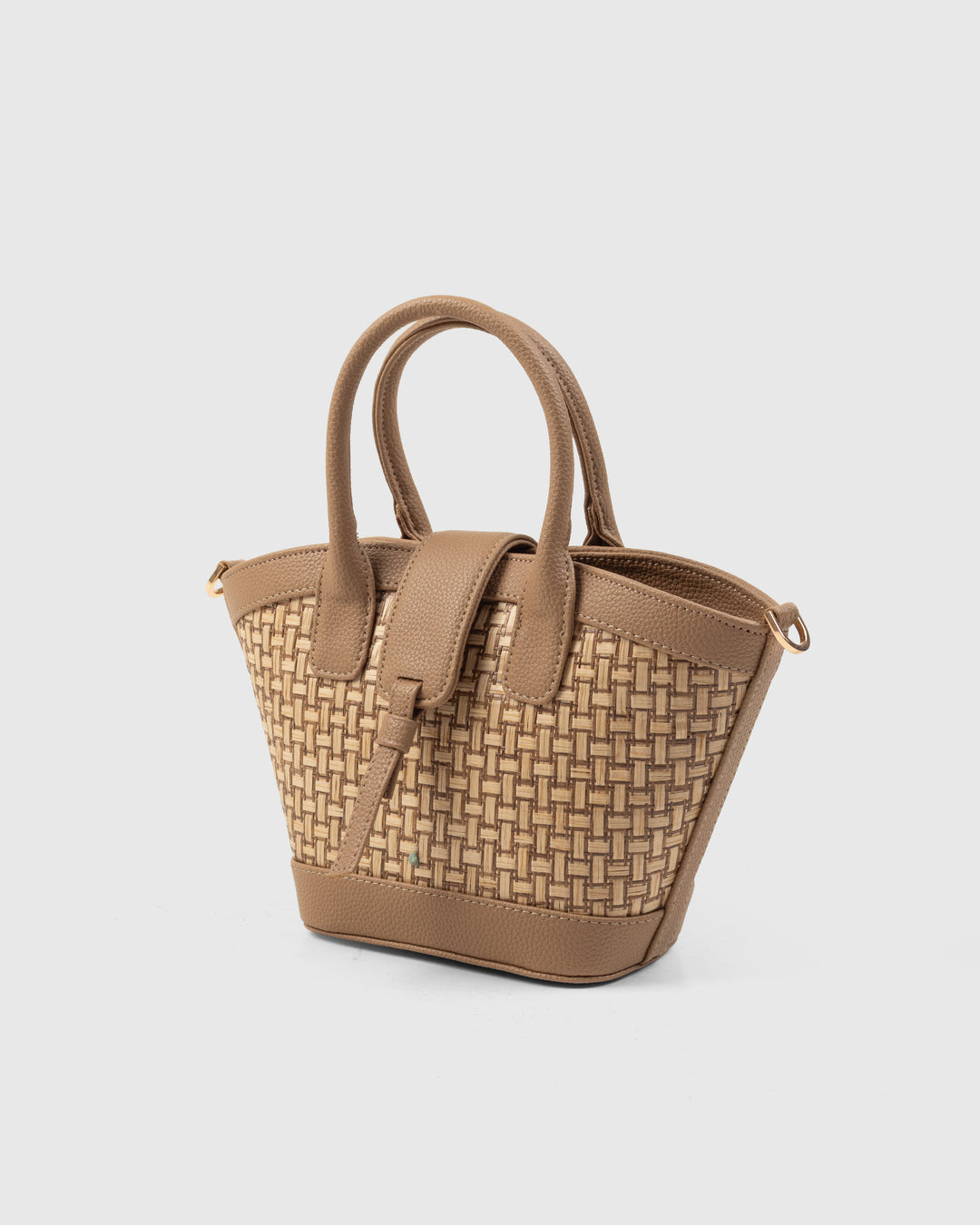 Solana Handbag – Handwoven Bamboo Cane &amp; Vegan Leather Bag (Sand Taupe) - Suave Bags  