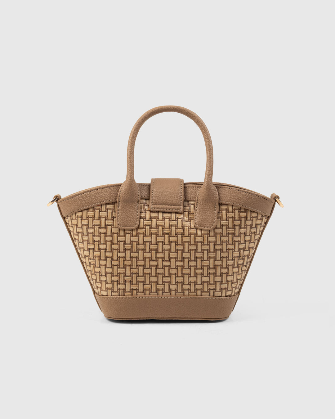 Solana Handbag – Handwoven Bamboo Cane &amp; Vegan Leather Bag (Sand Taupe) - Suave Bags  