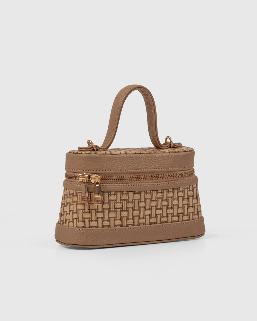 Lunara Weave Crossbody– Bamboo Cane & Vegan Leather Handbag (Tan Natural) - Suave Bags  #