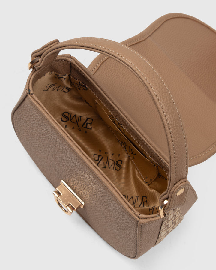 The Solara Satchel – Bamboo Cane &amp; Vegan Leather Handbag (Tan Natural) - Suave Bags  