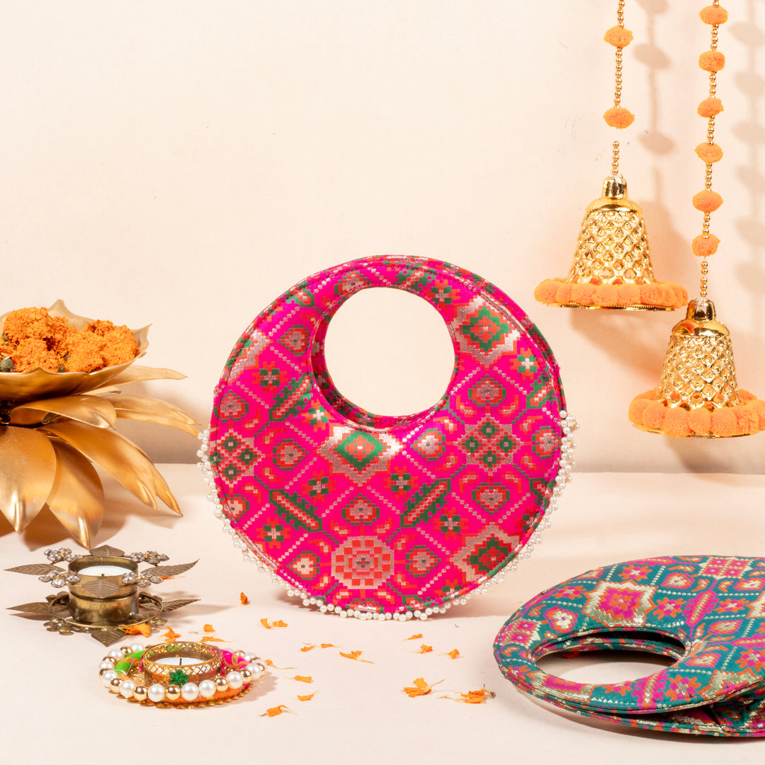 Fuchsia Pink Barkat Patola Bag - Suave Bags  #