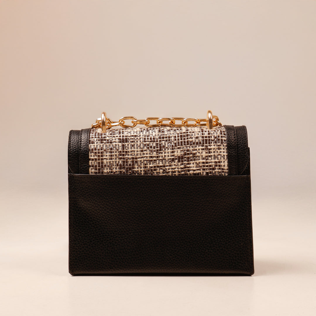 Black Tweed Lux Flap Bag - Suave Bags  