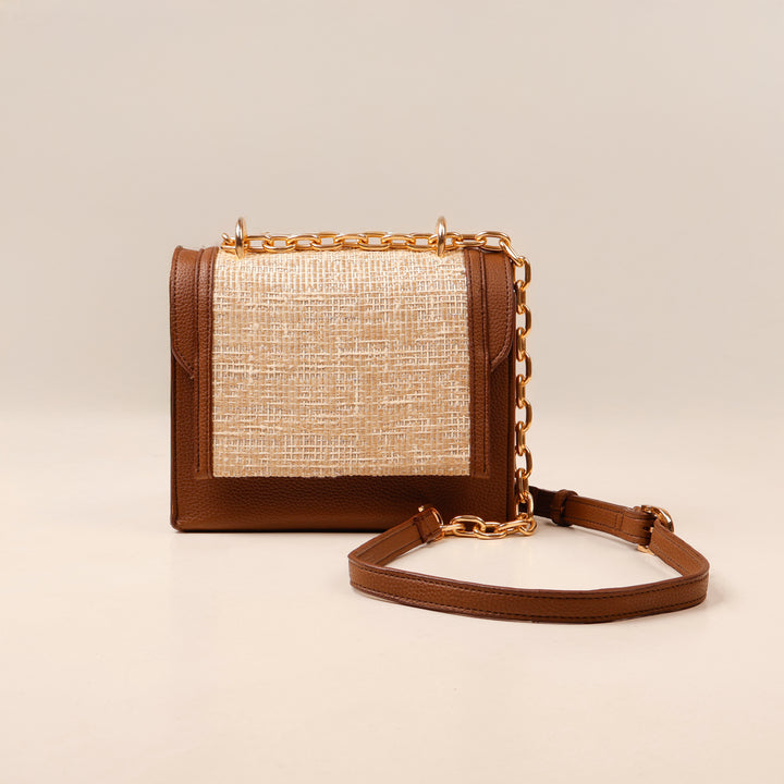Brown Tweed Lux Flap Bag - Suave Bags  