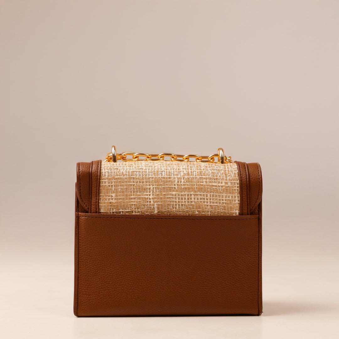 Brown Tweed Lux Flap Bag - Suave Bags  