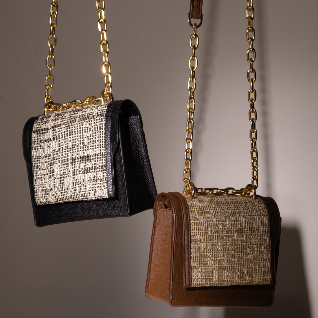 Brown Tweed Lux Flap Bag - Suave Bags  