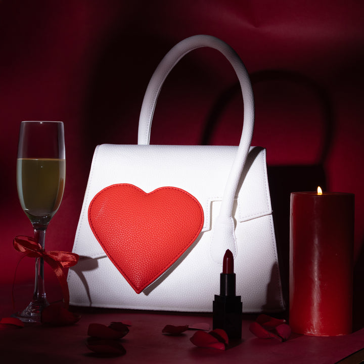 White Heartbound Tote - Suave Bags  