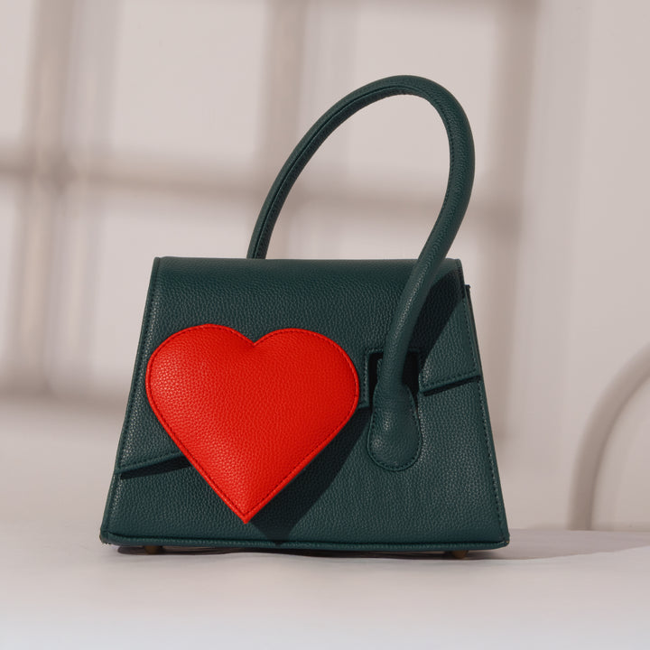 Emerald Green Heartbound Tote - Suave Bags  